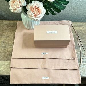 2 - Authentic miu miu dust bag and box